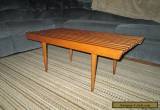 Vintage 36" Mid Century Danish Modern Slat Bench / Coffee Table Stand REAL NICE for Sale