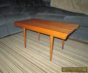 Vintage 36" Mid Century Danish Modern Slat Bench / Coffee Table Stand REAL NICE for Sale