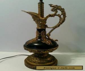 Item Vintage Nouveau Brass Pitcher Ewer Urn Table Lamp for Sale