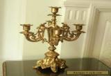 Old Antique Vintage French Gold Spelter Metal Victorian Candelabra Candlestick for Sale