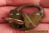 Antique vintage 19thC Victorian small BRASS PADLOCK stamped 'VR' w Key  for Sale