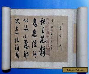 Item Very Long Rare Chinese Scroll HandWriting Calligraphy Marked WangXianZhi WJ113 for Sale