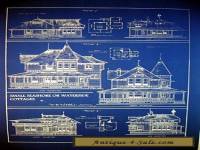 Vintage House Ocean Front Sea Cottage 1881 Blueprint 24" x 32"   (058)