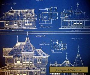 Item Vintage House Ocean Front Sea Cottage 1881 Blueprint 24" x 32"   (058) for Sale