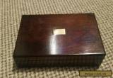 Lovely antique wooden box with square inlay on lid for Sale