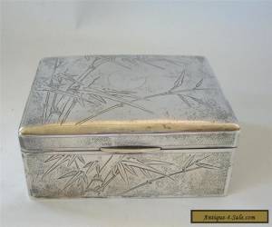 Item Antique CJ and Co Chinese Export Sterling Silver Box Engraved Bamboo 10 oz 306 g for Sale