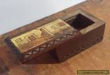 Charming Vintage Miniature Carved Wooden Box with Pokerwork Decoration for Sale