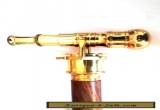 Vintage Antique Style Solid Brass Telescope with Wooden Victorian Walking Canes for Sale