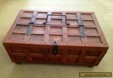 Small Solid Wooden Box With Hinged Half Lid And Handle. Immaculate. for Sale