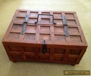 Item Small Solid Wooden Box With Hinged Half Lid And Handle. Immaculate. for Sale