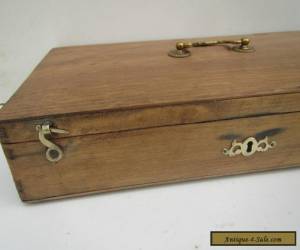 Item Vintage Stripped Pine & Oak Box with Brass Handle & Catches for Sale