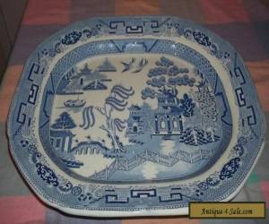 Item Large Flow Blue Willow pattern tray  by Waterloo Warranted for Sale