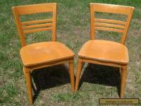 Pair of Danish style Maple wood Courthouse chairs..