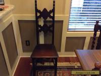 Antique Solid Wood Carved Narrow Back Hall Chair