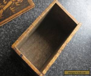 Item ANTIQUE SLIDE TOP BAMBOO INLAID WOODEN BOX.  S.E. ASIA. EARLY 1900'S  for Sale