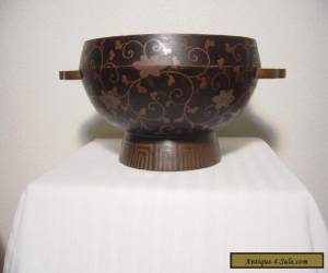 Item Antique Japanese hand-painting  Makie Lacquer 2 Ears Footed Bowl   for Sale