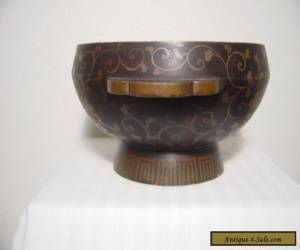 Item Antique Japanese hand-painting  Makie Lacquer 2 Ears Footed Bowl   for Sale