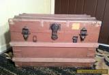 Antique Vintage Steamer Trunk Metal & Wood - Victorian circa 1890! for Sale