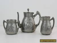 Kayserzinn German Art Nouveau Pewter Small Tea Set 1890s