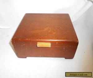 vintage wood dovetailed trinket jewelry box 4 footed for Sale
