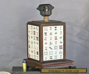 Item Custom Made Lamp Base Using Antique Mahjong Tiles Set In Rose Wood Working Order for Sale