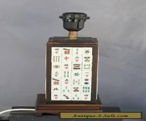 Item Custom Made Lamp Base Using Antique Mahjong Tiles Set In Rose Wood Working Order for Sale