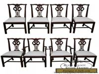 Lexington Solid Mahogany Set of 8 Chippendale Style Dining Chairs