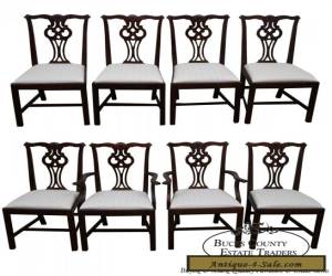 Item Lexington Solid Mahogany Set of 8 Chippendale Style Dining Chairs for Sale