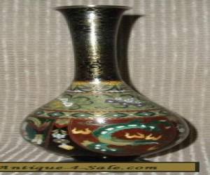 Item FINE JAPANESE CLOISONNE BOTTLE NECK STICK VASE for Sale