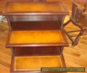 Item Beautiful Vintage Table w/ Leather Top 3 step mahogany  for Sale