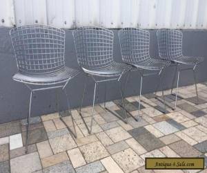 4 Knoll Bertoia Wire Metal Chairs Chrome Mid-Century Modern for Sale