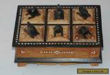 VINTAGE CARVED/INLAID BOX,6 COMPARTMENTS WITH FIGURES. for Sale