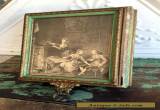 Antique Victorian Picture Wood Dresser Jewelry Vanity box with handled Mirror for Sale