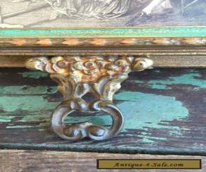 Item Antique Victorian Picture Wood Dresser Jewelry Vanity box with handled Mirror for Sale