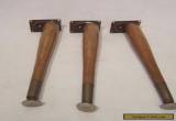 Vintage Set of 3 Tapered Wood Table Legs w/Mount 14" Mid-Century Danish Modern for Sale