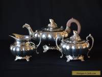 Oneida Community Melon 3 Pieces Silverplate Tea Set #0201 