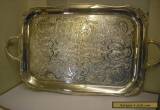 Vintage Alpha Plate Viners Of Sheffield Silver Plated Chased Tray Large Heavy for Sale