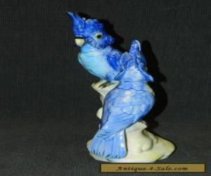 Item HTF Goldscheider A. Jacob Hand Painted Pair of Blue Parrots Birds Cockatoo  for Sale