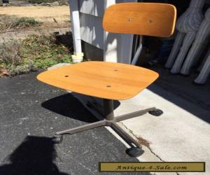 Vintage Kevi mid century modern Danish teak swivel desk chair for Sale