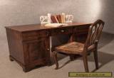 Antique Pedestal Desk Study Table Quality Flame Mahogany Victorian English c1850 for Sale