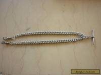 Vintage English Sterling Silver Double end Fob Chain with T Bar
