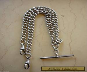 Item Vintage English Sterling Silver Double end Fob Chain with T Bar for Sale