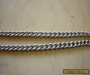 Item Vintage English Sterling Silver Double end Fob Chain with T Bar for Sale