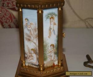 Item french Brass Carriage Clock Hand Painted porcelain panels - Sevres Style working for Sale