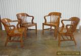 Vintage c. 1950s SIKES Solid Wood Courthouse Jury Bankers Chairs ~ Set of 4 for Sale