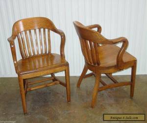 Item Vintage c. 1950s SIKES Solid Wood Courthouse Jury Bankers Chairs ~ Set of 4 for Sale