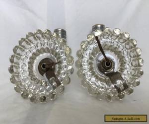 Item Pair of Two Antique Vintage Small Bubble Glass Sconces Silver Wired for Sale