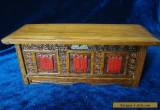 A VINTAGE NOVELTY BOX, MINIATURE CARVED 'OAK COFFER'. for Sale