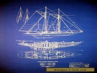 Vintage Sailboat Yawl 37 Footer 1917 Blueprint Plan 24"x30" (027)