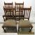 Vtg Antique Style Set 4 Oak Barley Twist Dining Room Kitchen Chairs Wing Carved for Sale